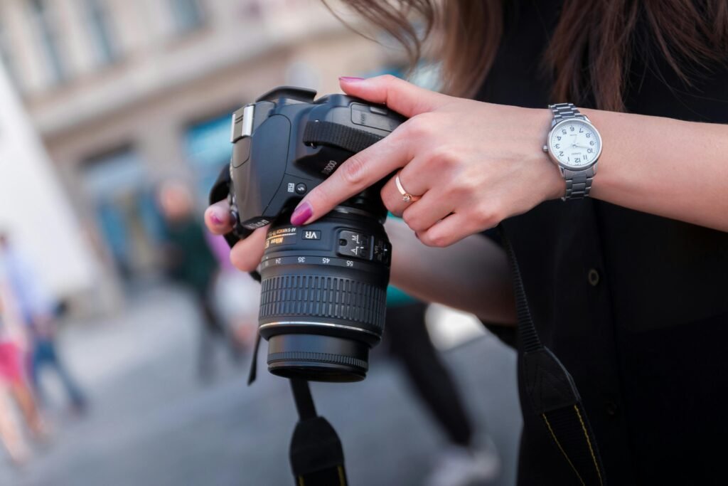 Shooter holding Camera